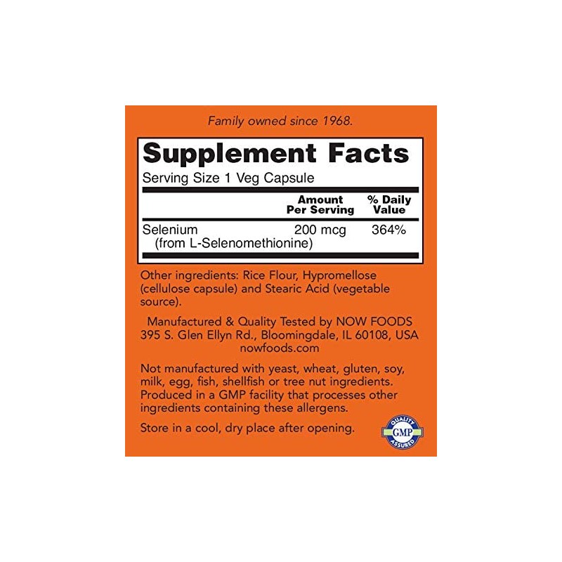 Now Foods Seleniu 200mcg - 90 Capsule - 1 | YEO