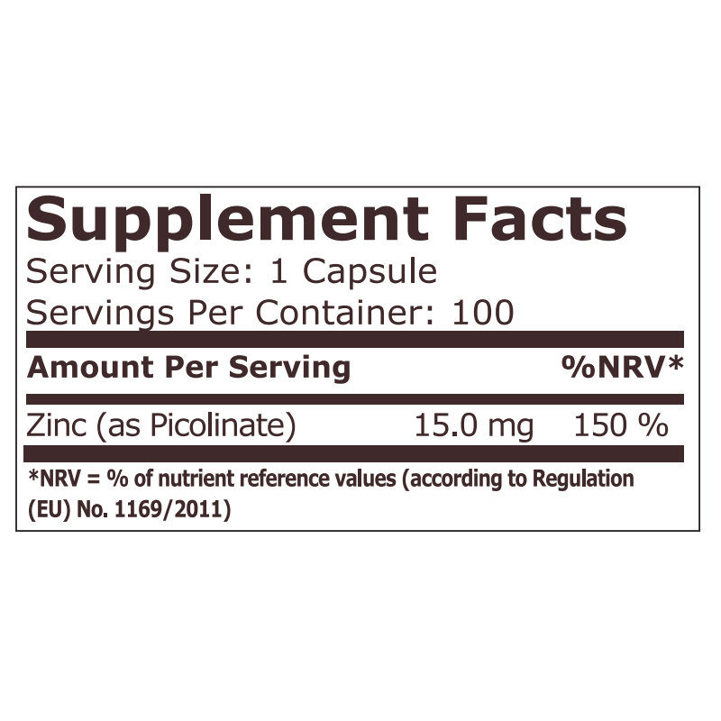 Pure Nutrition USA Zinc Picolinate - 15 mg, 100 Capsule - 1 | YEO