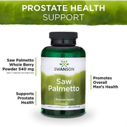 Swanson Saw Palmetto 540 mg – 250 Capsule – Suport Prostata si Urinare Normala Beneficii Saw Palmetto: poate sustine sanatatea p