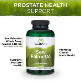 Swanson Saw Palmetto - 540mg - 250 Capsule (Supliment naturist prostata) Beneficii Saw Palmetto: poate sustine sanatatea prostat