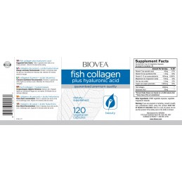 Biovea Colagen de Peste plus Acid Hialuronic 120 Capsule Colagen de Peste plus Acid Hialuronic: reface colagenul și oferă protec