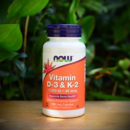 Now Foods Vitamina D3 & K2 - 120 Capsule Beneficii Vitamina D3&amp;K2: mentine sanatatea oaselor, ajuta la reducerea stresului s