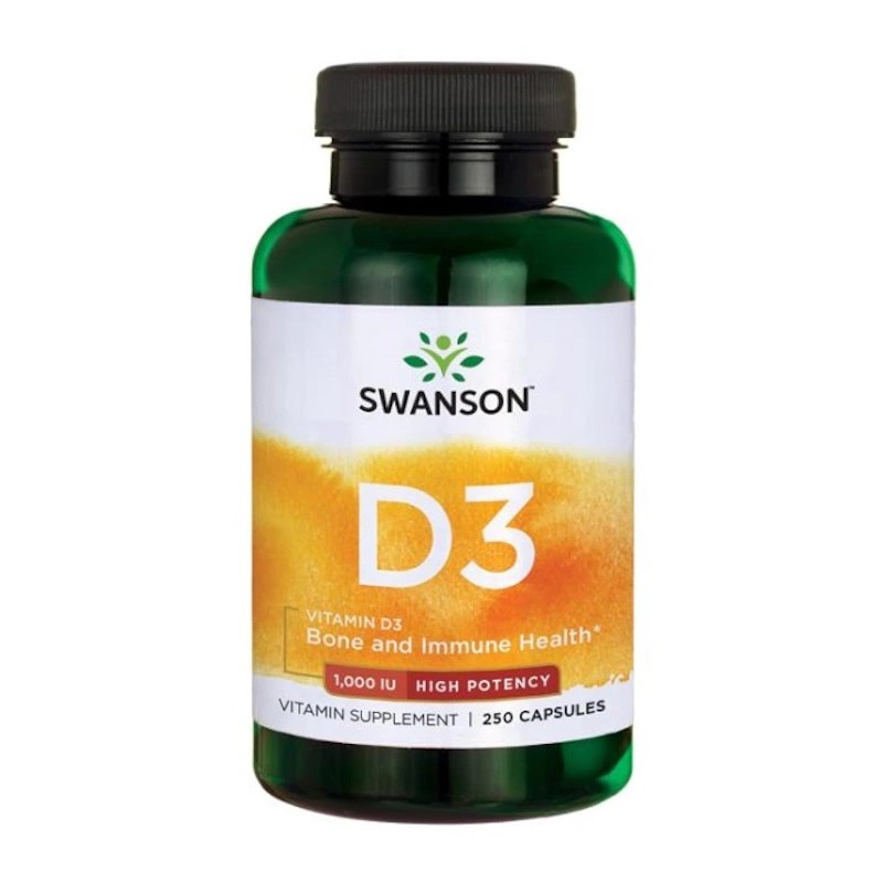 Vitamina D3 1,000 IU, 250 Capsule- Mentine sanatatea oaselor, amelioreaza mai multe boli, ajuta la reducerea stresului Beneficii