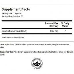 Swanson Boswellia 400mg 100 Capsule – Articulatii & Inflamatie Beneficii Boswellia: antiinflamator puternic si natural, fara efe