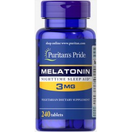 Puritan's Pride Melatonin 3 mg - 240 Tablete Beneficii Melatonina- imbunatateste calitatea somnului, ajuta in scaderea tensiunii