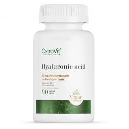 Acid Hialuronic 70 mg 90 Tablete, OstroVit Beneficii Acid Hialuronic: ajuta in cazul ridurilor, hidrateaza pielea prin interior,