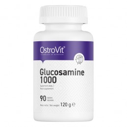 Ameliorează simptomele osteoartritei, exercită o acțiune antiinflamatorie, Glucozamina, 1000 mg, 90 Pastile Beneficii Glucosamin