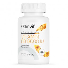 Vitamina D3 8000 IU 200 Tablete, OstroVit Vitamina D3 8000 IU beneficii: supliment alimentar cu continut ridicat de vitamina D3 