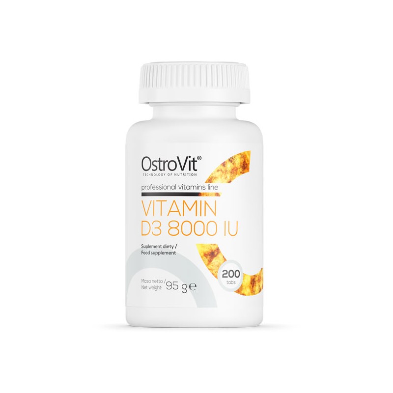 OstroVit Vitamina D3 8000 IU, 200 Tablete (Intareste sistemul imunitar)