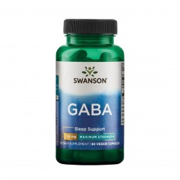 GABA 750mg Maximum Strength 60 Capsule, Swanson Beneficii GABA: promoveaza relaxarea, sustine un somn linistit si odihnitor, imb