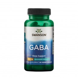 GABA Maximum Strength 750 mg 60 Capsule, Swanson Beneficii GABA: promoveaza relaxarea, sustine un somn linistit si odihnitor, im