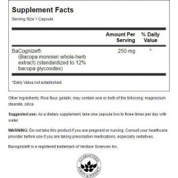 Swanson Bacopa Monnieri 250 mg 90 Capsule – Suport Memorie si Concentrare Beneficii Bacopa Monnieri: contine antioxidanti putern