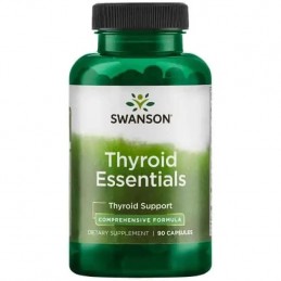 Supliment alimentar Thyroid Essentials - 90 Capsule, Swanson Beneficii Thyroid Essentials- sustine sanatatea sistemului nervos, 