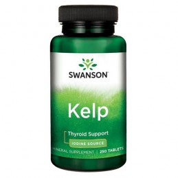 Swanson Kelp Iodine Source (Alge de mare) - 250 Tablete Beneficii Kelp (alge de mare)- supliment alimentar usor de administrat, 