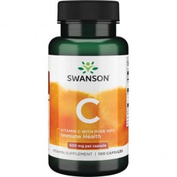 Swanson Vitamin C & Rose Hips Extract (Vit.C & Macese) - 100 Capsule Beneficii Vitamina C &amp; Macese- antioxidant, ajuta in pr