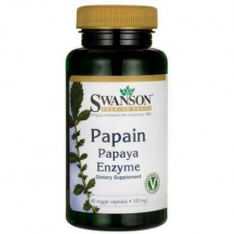 Swanson Papaina 100 mg – 90 Capsule – Enzima Digestiva si Confort Intestinal Beneficii Papain Papaya: are efecte antioxidante pu