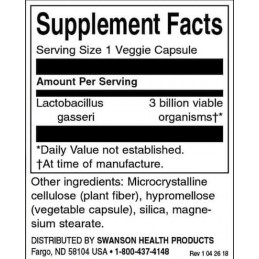 Lactobacillus Gasseri, 3 Miliarde CFU - 60 Capsule, Swanson Beneficii ale Lactobacillus Gasseri: ajuta in pierderea in greutate,