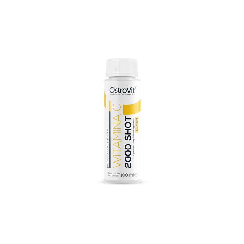 Vitamin C 2000 Shot - 100 ml- Suport natural pentru sistemul imunitar, compus chimic organic din grupul poliolilor, antioxidant 