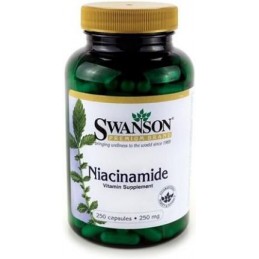 Swanson Niacinamide (Vitamina B3) 250 mg – 250 Capsule – Energie si Piele Sanatoasa Beneficii Niacinamide: metabolizarea normala