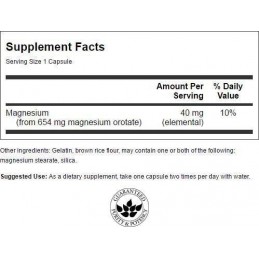 Magneziu Orotat 40 mg 60 Capsule, Swanson Beneficii Orotat de Magneziu- sprijina sanatatea cardiovasculara, mareste rezistenta s