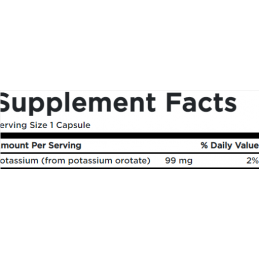 Swanson Potassium Orotate (Orotat de Potasiu) - 60 Capsule Beneficiile orotatului de potasiu: ajuta in reducere AVC-ului, ajuta 