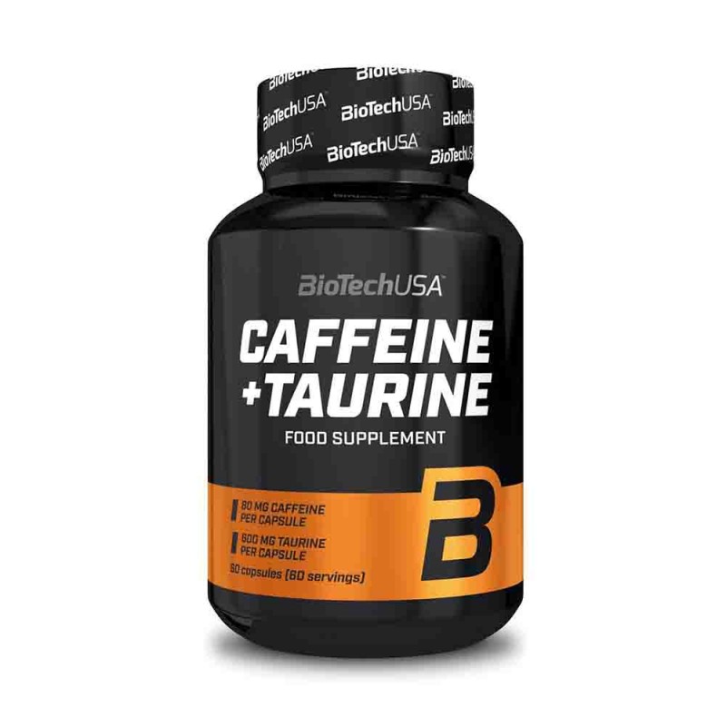 Cafeina si Taurina, 60 Capsule, Stimuleaza sistemul nervos, sustine concentrarea si atentia, creste rezistenta fizica Beneficii 