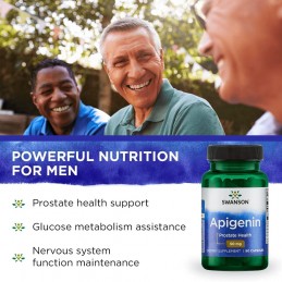 Apigenin 50 mg, 90 Capsule, Swanson (pentru prostata) Beneficii Apigenin: sprijina sanatatea prostatei, promoveaza metabolismul 