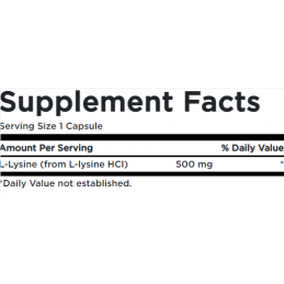 Swanson L-Lysine 500 mg 100 Capsule – Aminoacid pentru Imunitate si Piele Beneficii L-Lizina: ajuta la producerea de enzime, hor