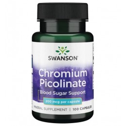 Swanson Chromium Picolinate (picolinat de crom) 200mcg - 100 Capsule Beneficiile Picolinatului de Crom- ajuta la scaderea grasim