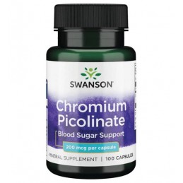Swanson Crom Picolinat 200 mcg – 100 Capsule – Control Glicemie si Pofta de Dulce Picolinat de crom - Chromium Picolinate Benefi