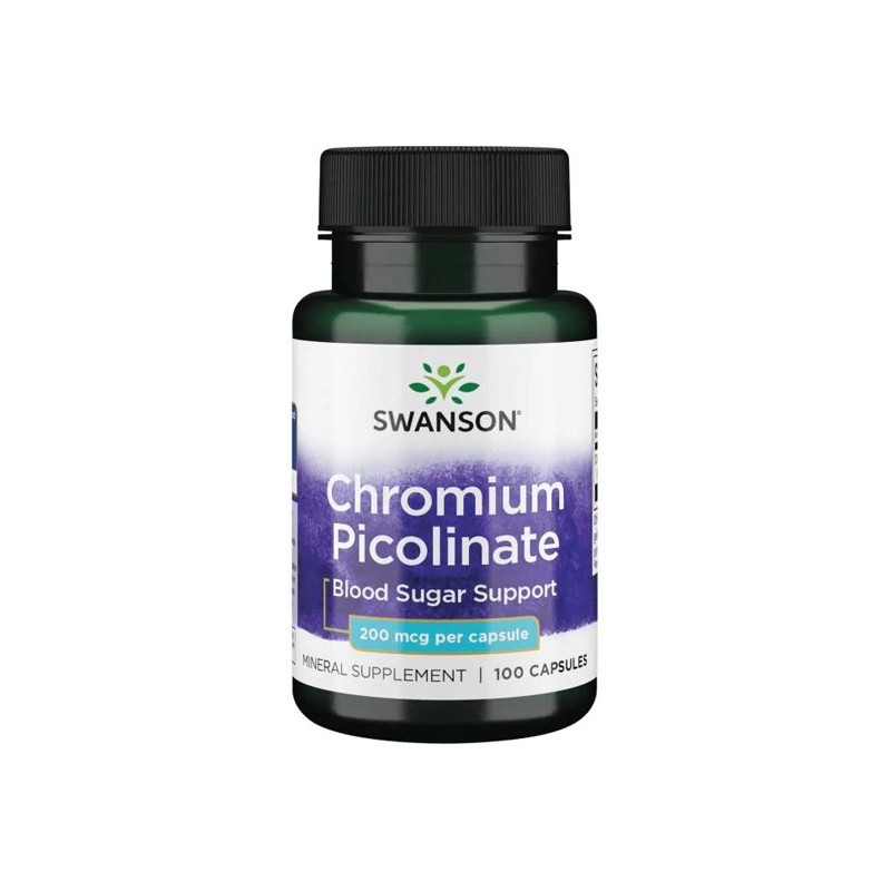 Picolinat de crom - Chromium Picolinate 200mcg 100 Capsule, Swanson Picolinat de crom - Chromium Picolinate Beneficii: ajuta la 