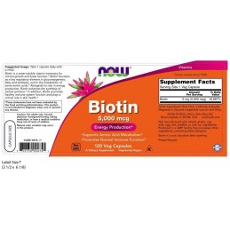 Importanta pentru par, piele si unghii, nutrient esential pentru metabolismul glucididelor, Biotina 5000mcg, 120 Caps Beneficii 
