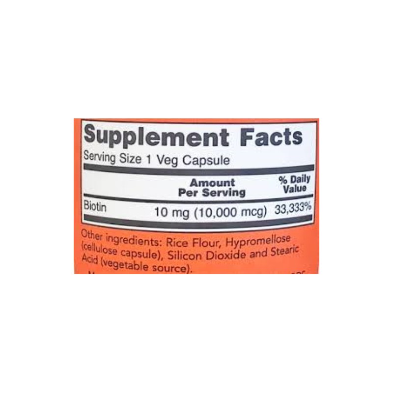 NOW Foods Biotin - 10mg Extra Strength - 120 Capsule - 1 | YEO