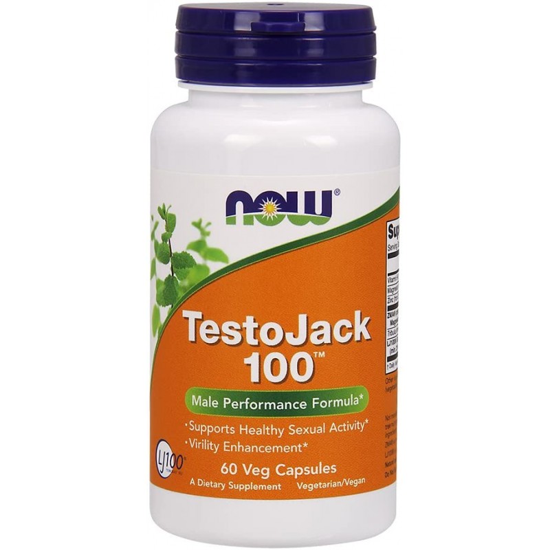 NOW Foods TestoJack 100 - 60 Capsule Beneficii TestoJack 100: creste in mod natural nivelul de tes-tosteron, amelioreaza tulbura