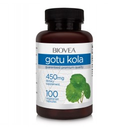 GOTU KOLA, 450mg 100 Capsule, Scade anxietatea, ajuta la ameliorarea ranilor, protejeaza sistemul nervos Beneficii Gotu Kola: o 