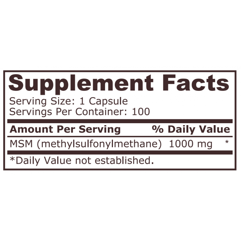 Pure Nutrition MSM 1000 - 100 Capsule - 1 | YEO