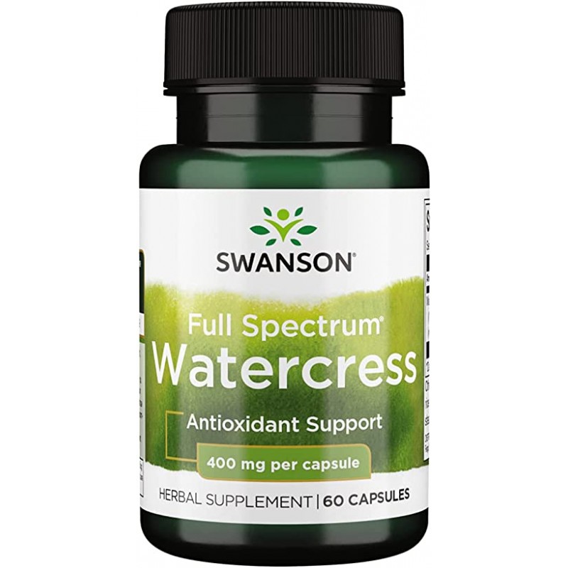 Swanson Watercress (Nasturel) Full Spectrum 400 mg, 60 capsule – Suport Circulatie Beneficii Watercress (Nasturel): ajuta la sto