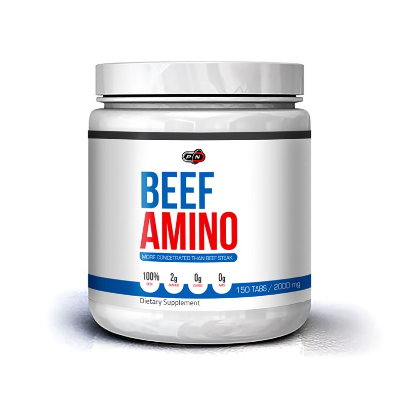 Beef Amino 150 tablete (Aminoacizi din carne de vita), Pure Nutrition USA Beneficii Beef Amino: continutul redus de grasimi, car