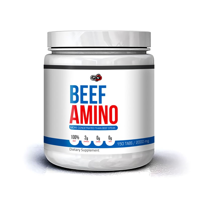 Beef Amino Aminoacizi din carne de vita 150 tablete - Masa musculara Beneficii Beef Amino: continutul redus de grasimi, carnea d