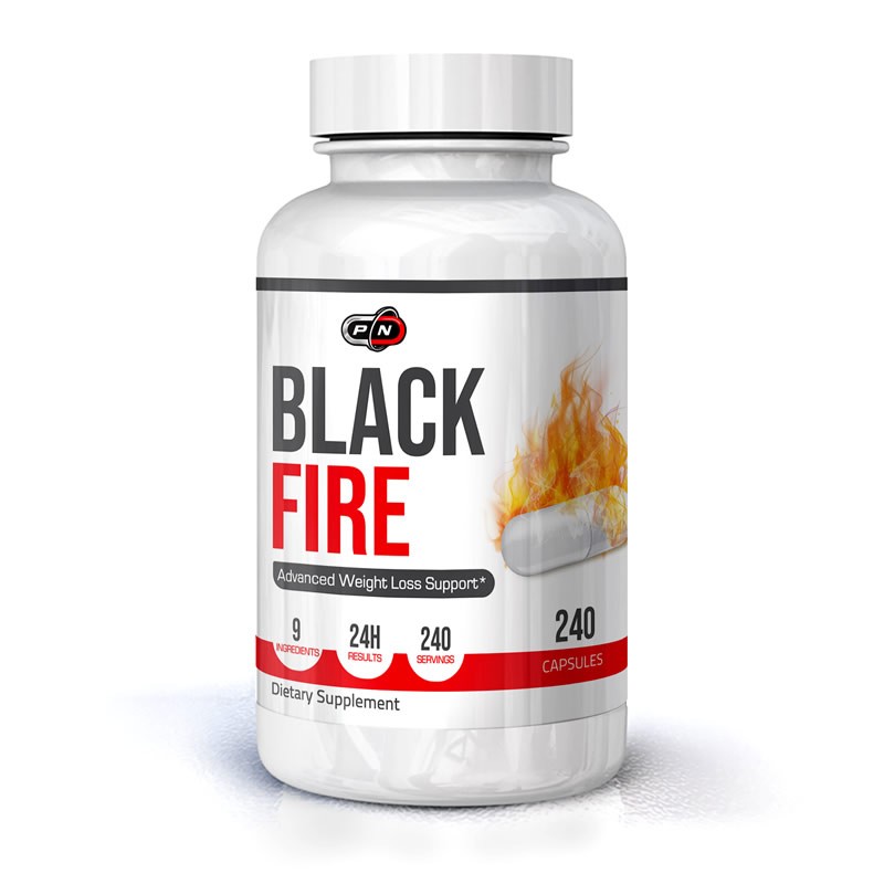 Arzator grasimi puternic, Pure Nutrition USA Black Fire 240 capsule Beneficii Black Fire: definirea masei musculare, arde grasim
