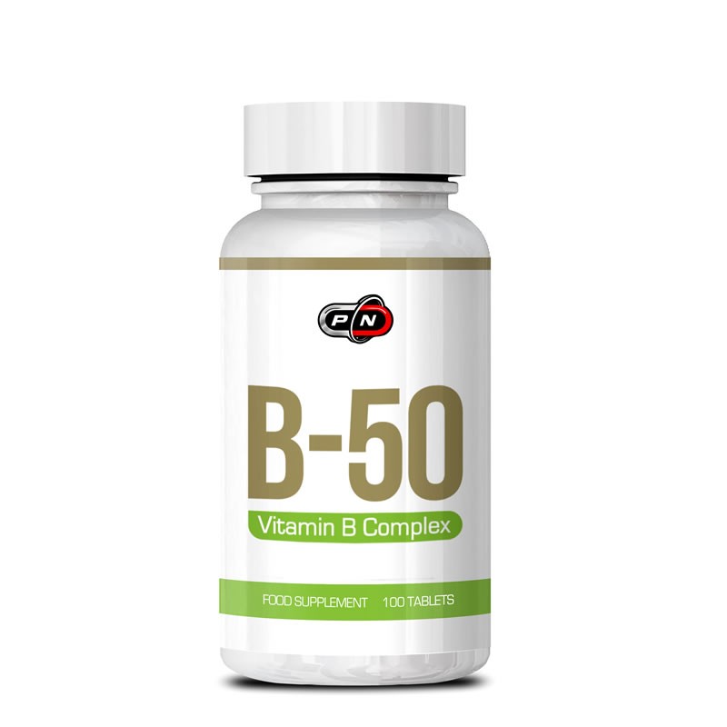 Creste energia, vitalitatea si forta, ajuta la producerea serotoninei, Pure Nutrition USA B Complex, Complex B-50, 100 tablete B