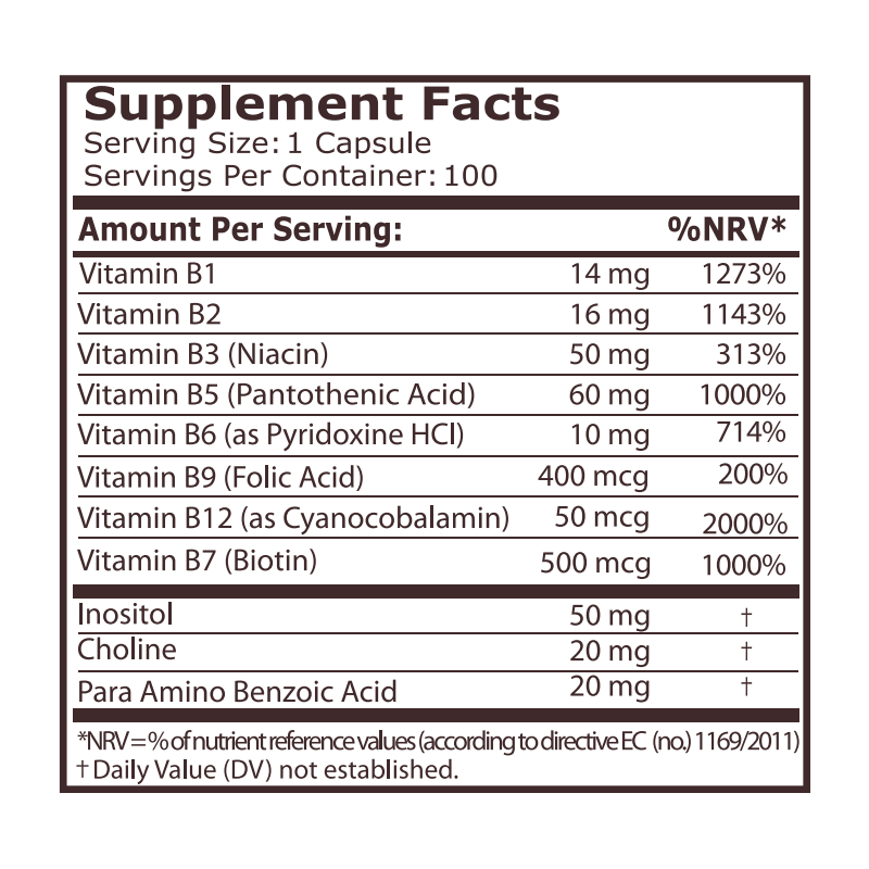 Pure Nutrition Vitamin B Complex - 100 capsule - 1 | YEO