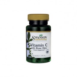 Swanson Vitamin C & Rose Hips Extract (Vit.C & Macese) 1000 mg, 30 Capsule Beneficii Vitamina C &amp; Macese- antioxidant, ajuta