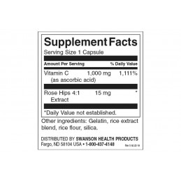 Swanson Vitamina C 1000 mg cu Macese – 30 Capsule – Imunitate Puternica Beneficii Vitamina C &amp; Macese: antioxidant, ajuta in