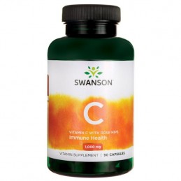 Swanson Vitamin C & Rose Hips Extract (Vit.C & Macese) 1000 mg, 90 Capsule Beneficii Vitamina C &amp; Macese- antioxidant, ajuta