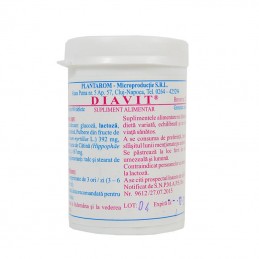 Plantarom DIAVIT 60 Capsule (pentru diabet) Beneficii Diavit- produs special pentru persoanele cu diabet, are extract natural de