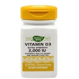 Suport pentru functionarea normala a sistemului imunitar, VITAMIN D3 2.000IU (pentru adulti), 30 Capsule Proprietati Vitamina D3
