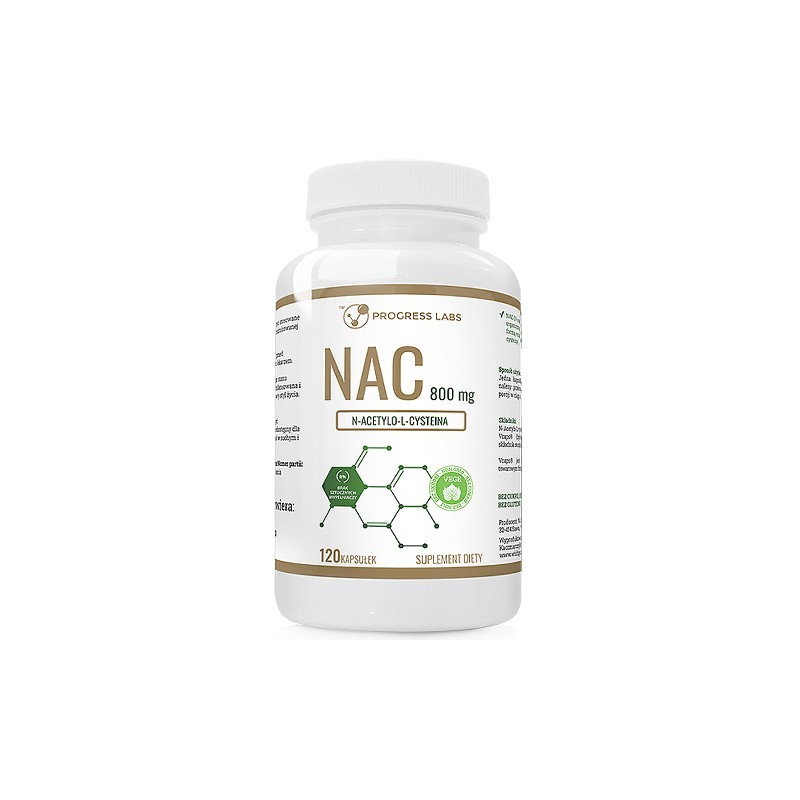 Progress Labs NAC N-Acetilcisteina 800 mg, 120 Capsule Beneficiile N-Acetil Cisteinei: esentiala pentru a face glutationul un pu