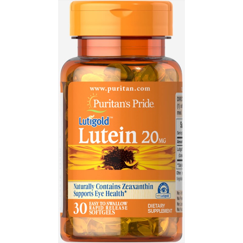 Puternici antioxidanti, imbunatatesc sensibilitatea la contrastul vizual, Luteina (cu Zeaxantina) 20mg, 30 Capsule Beneficii Lut