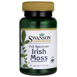 Irish Moss Full Spectrum (muschi irlandez) 400 mg - 60 Capsule, Swanson Beneficii Irish Moss: sustine sanatatea tiroidei, spriji
